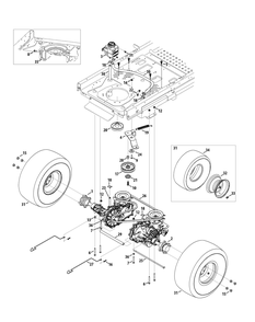 Drive System Diagram and Parts List for Z-FORCESZ48 (17AIDGHB-17AIDGHB010)(2015) Cub Cadet Lawn Tractor